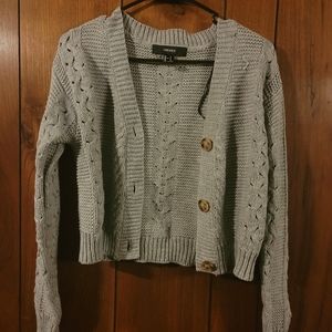 Light Gray Cropped Sweatshirt